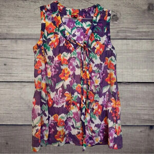 Merona Watercolor Floral Sleeveless Blouse size XL